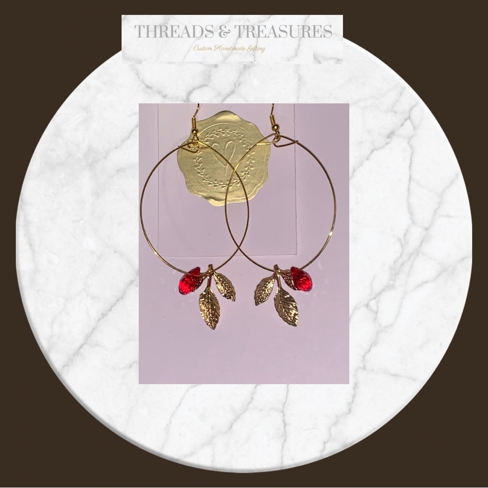Gold Leaf Hoops